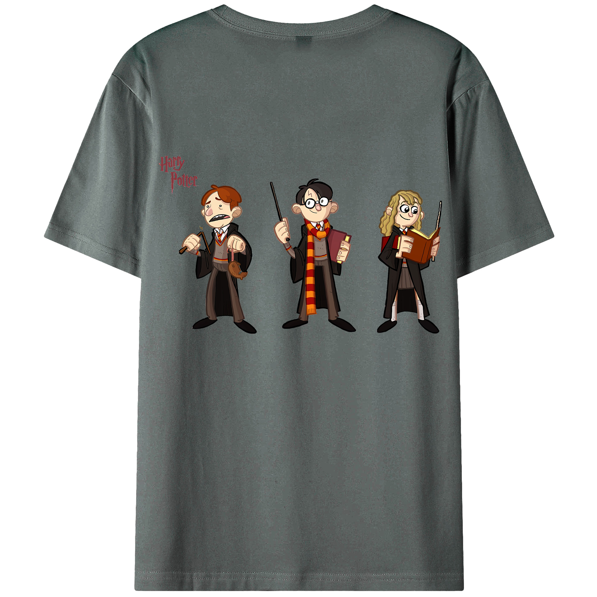 （画像用） Harry Potter ハリー・ポッターシリーズ 綿100％ メンズ半袖Tシャツ（バックプリント） 通気性